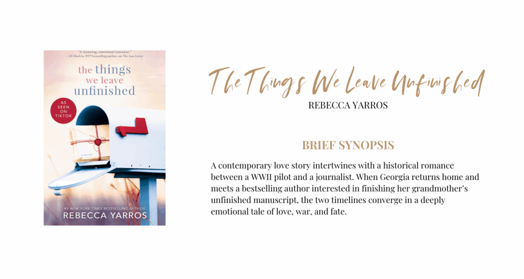 The things we leave unfinished book